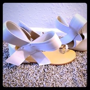 (SOLD) Beautiful Bow Ankle Wrap Sandals